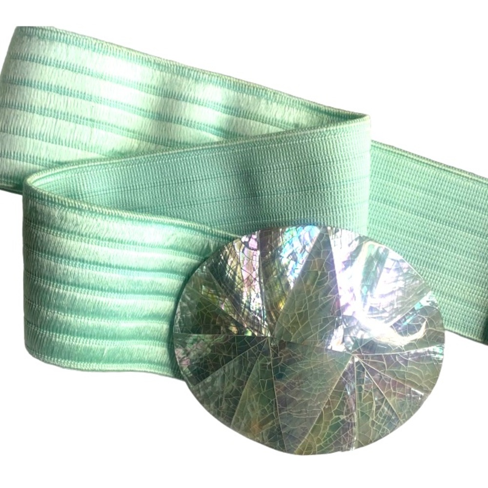 Vintage Sommai Sea Shell Buckle Stretch Belt